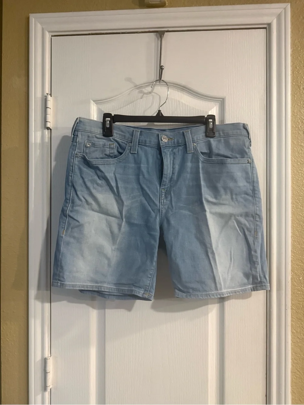 True Religion Women’s Light Blue Denim Jean Shorts - Casual Summer Staple